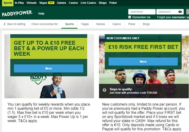 Paddy Power screenshot