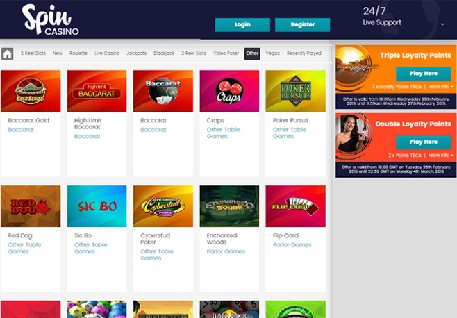 Spin Casino screenshot